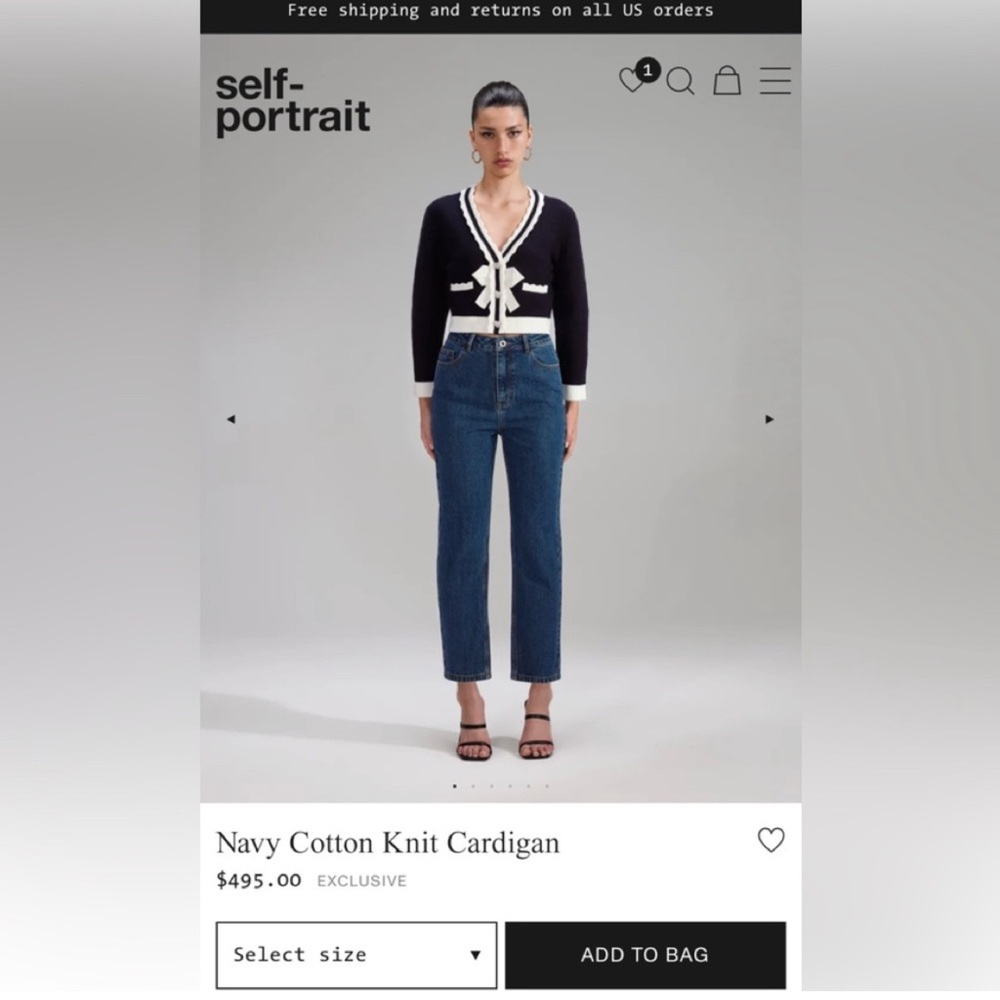 Self Portraits Navy Cotton Knit  full set